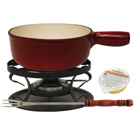 Fondue Set "Rustic" Red